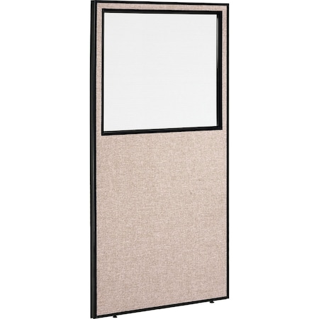Global Industrial Office Partition Panel With Partial Window, 36-1/4W x 72H, Tan 694663WTN